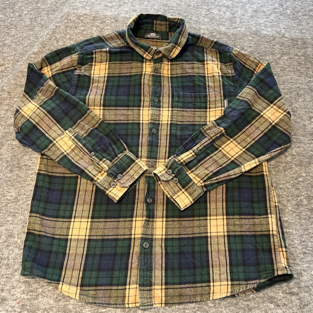 Eddie Bauer Men's XL Outdoor Plaid Heavy Flannel 100% Cotton‎